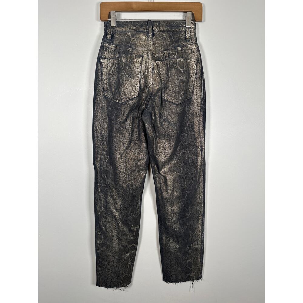 We The Free Free People CRVY Georgine Foil Jeans size 25 Color Animal Instincts - Picture 4 of 10